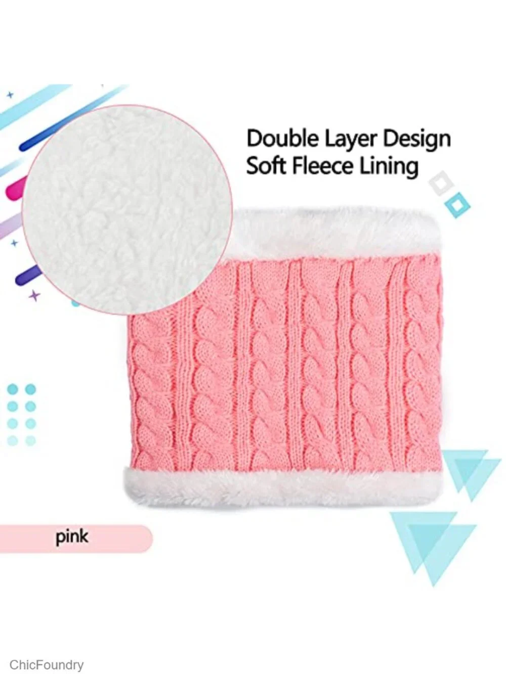 Winter Beanie Scarf Gloves Set with Pompom - Fleece Lined Hat Neck Warmer
